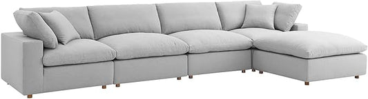Modway Commix Down-Filled Overstuffed Upholstered 5-Piece Sectional Sofa Set