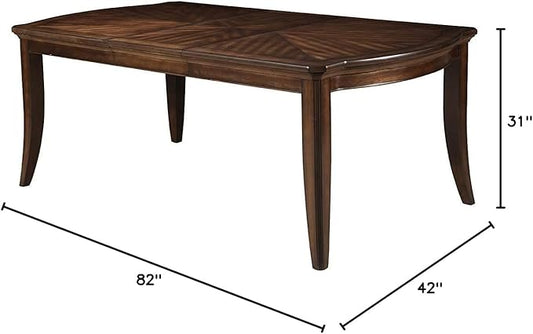 Acme Keenan Wooden Dining Table with Leaf in Dark Walnut