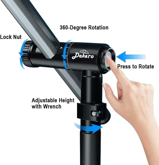 8ft Heavy Duty Beach Umbrella with Sand Anchor, High Wind Resistant Large Beach Umbrella with UV Protection, Adjustable Tilt Pole, Ventilated Canopy & Carry Bag for Beach, Fishing, Camping
