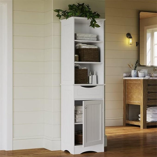 RiverRidge Ashland Bathroom Storage Cabinet Bundle with Shelves and Drawer