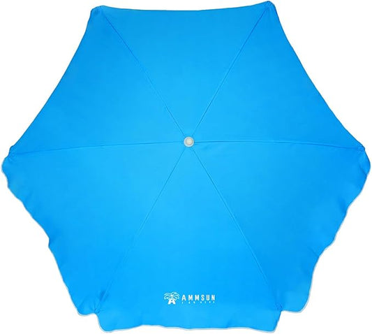 AMMSUN 5ft Seaside Beach Umbrella for Sand and Water Table - Kids Durable Umbrellas for children Beach Camping Garden Outdoor Play Shade