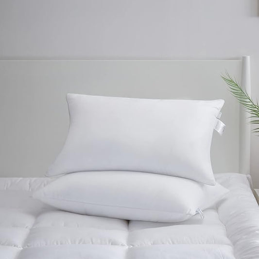 Acanva Bed Pillows 2 Pack Hotel Collection Luxury Soft Inserts for Sleeping-Breathable and Comfortable for Stomach Back Sleepers, King Size (Pack of 2), White