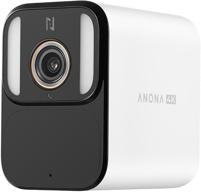 Anona Aurora 4K Solar Security Cameras Wireless Outdoor, Forever Power with Solar Panel, 8MP Color Night Vision, 24/7 AOV Recording, No Monthly Fees, AI Detection, Easy Setup, 2.4 GHz Wi-Fi, IP67