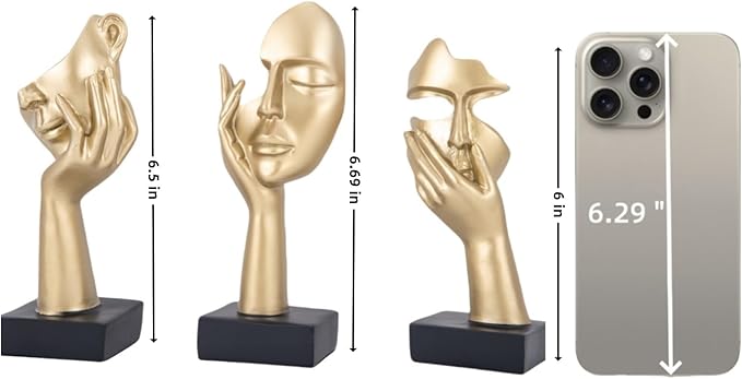 Thinker Statue Modern Abstract Art Decor Face Sculptures Decorative Objects Tv Stand Decor Items Figurine Office Study Room Bookshelf Desktop Home Decor Accent (White)
