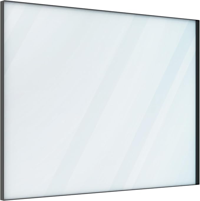 VocalStar Black Framed Mirror for Bathroom 40 x 30 Inch, Large Rectangular Wall Mirror Square Corner Metal Frame Bathroom Vanity Mirror Farmhouse, 1/4-inch Shatterproof Glass | Ultra-Flush Hanging