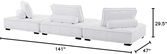 Modway Saunter Sofas, 3-Piece Set, White