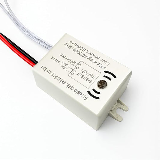 4Pcs LED Sound and Light Control Switch 220V 50Hz 40W 4-Wire High Sensitivity Voice Activated Induction Sensor Module, Wall Light Switches