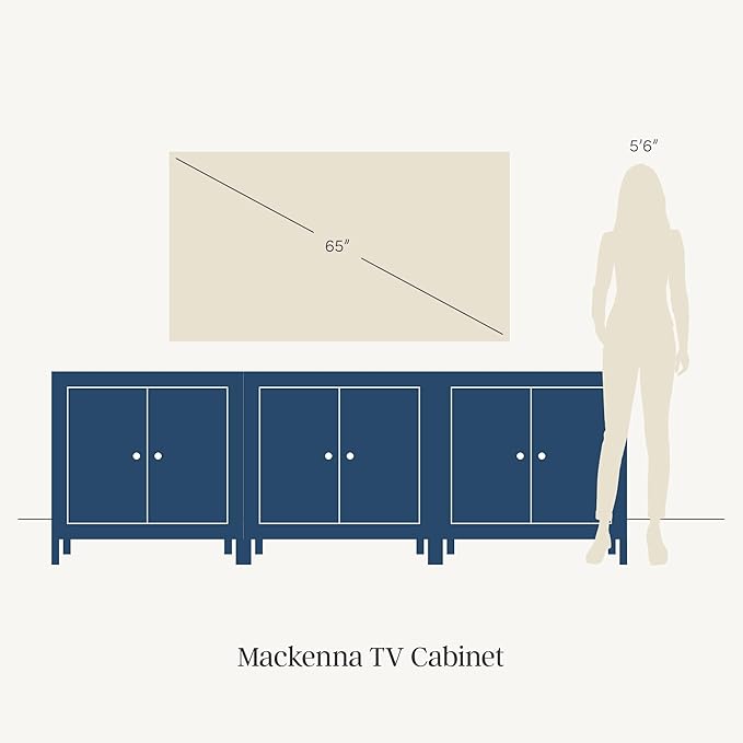 Nathan James Mackenna Metal and Glass Sideboard Accent Cabinet with Two Doors, Oak Credenza for Kitchen or Living Room Set of 3