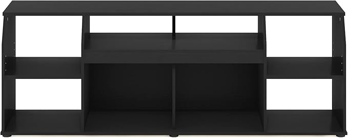 Furinno Jaya TV stand for up to 65 Inch TV, Gaming Enterteinment Center with LED Lights, Living Room Media Console Table, Americano