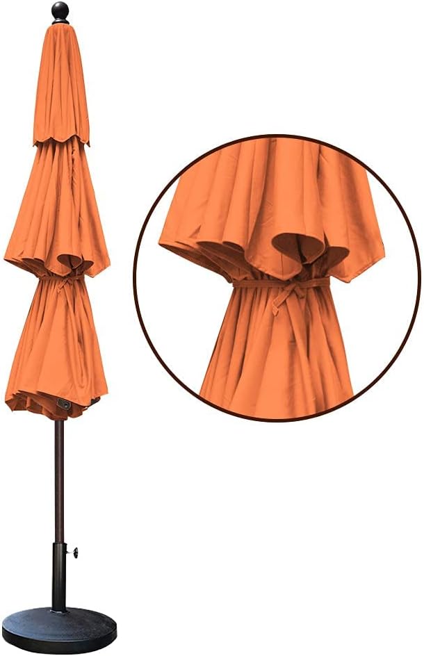 EliteShade USA 10-Year-Non-Fading 11ft 3-Tier Market Patio Umbrella, Commercial Grade Outdoor Table Umbrella with Cylinder Push-Up, Windproof & UPF 50+ UV Protection, Heavy Duty Ventilation for Garden, Deck, Pool, Backyard, Beach & Bistro, Rust