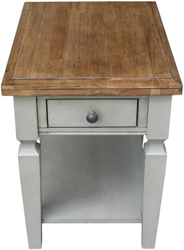 IC INTERNATIONAL CONCEPTS Vista End Table Distressed Hickory/Stone Finish