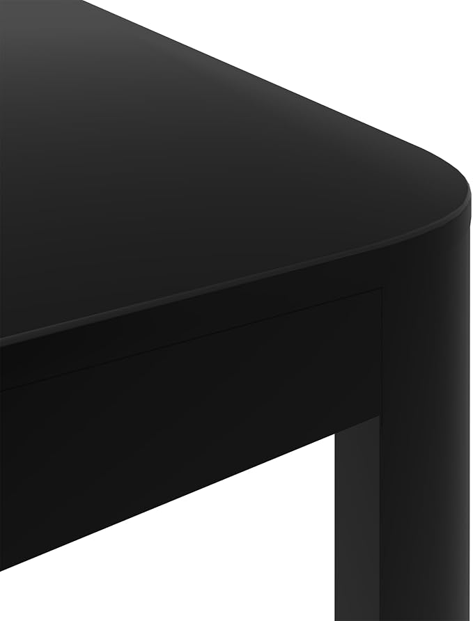 Plank+Beam Contour Dining Table, 72 Inch Solid Wood Kitchen Table, Modern Round Table for 6, Large Rectangular Kitchen & Dining Table for Home and Dining Room, Black