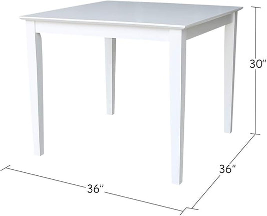 International Concepts Solid Wood Top Height Dining Table, White