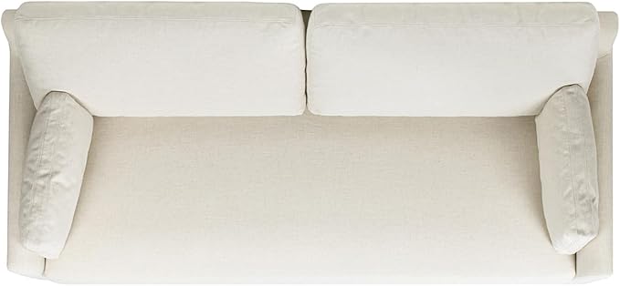 Jennifer Taylor Home Pasadena 75.5" Modern Farmhouse Sofa, Flax White Linen