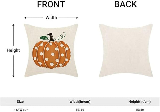 BETGINY Fall Pillow Covers 16 x 16 Inch Set of 2 Polka Dots Pumpkin Throw Pillow Covers Orange Fall Decor Cushion Cases Autumn Thanksgiving Decorative Outdoor Pillows for Sofa Couch Home