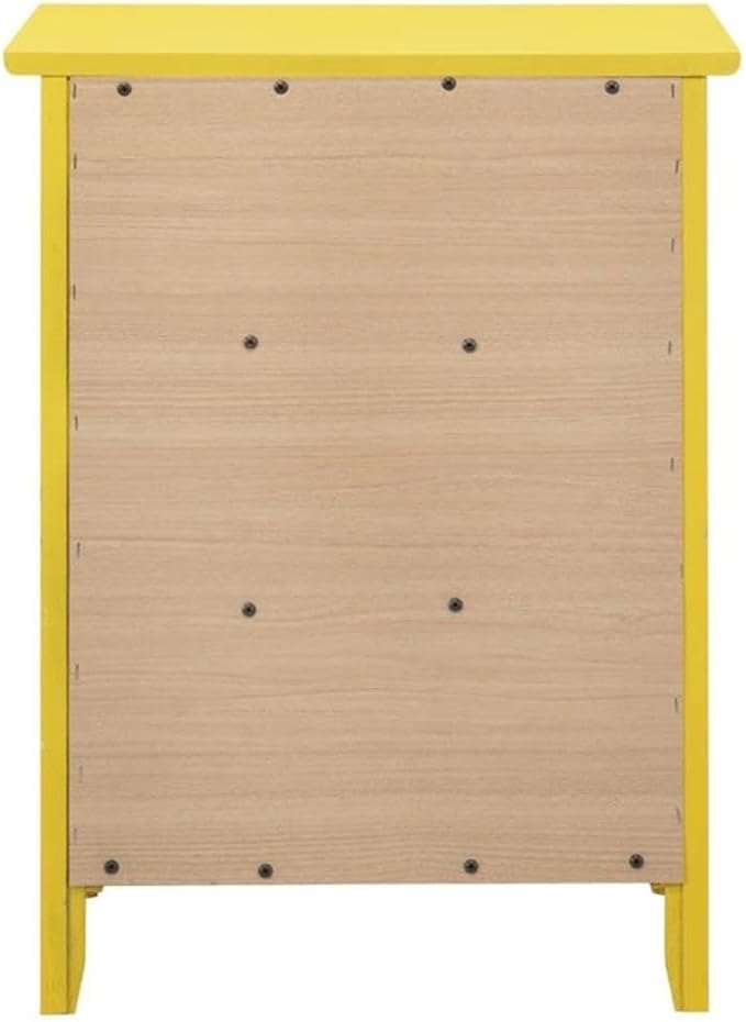 Glory Furniture Daniel 3 Drawer Nightstand in Yellow