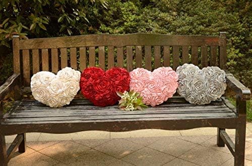 JWH Heart Flower Throw Pillow Covers Decorative Floral Shaped Accent Cushion Soft Pillowcase for Sofa Couch Living Room Bed Chair 14x16 Inches Pink