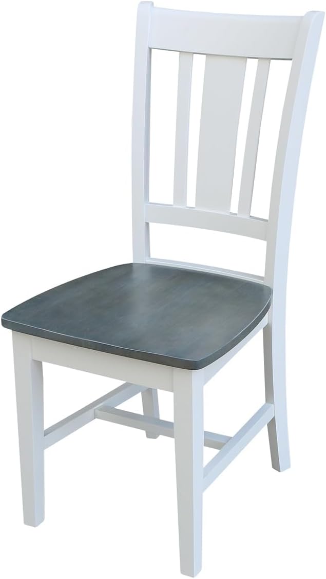 International Concepts 36" Solid Wood Table with 2 San Remo Chairs in White/Gray