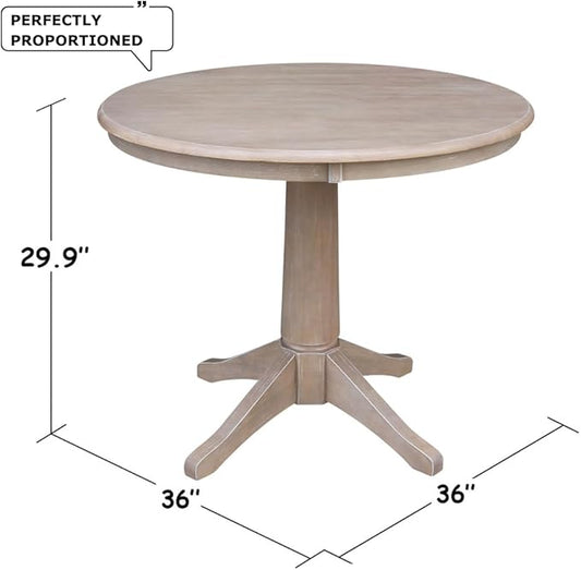 IC INTERNATIONAL CONCEPTS 36" Round Top Pedestal Table - 29.9" H