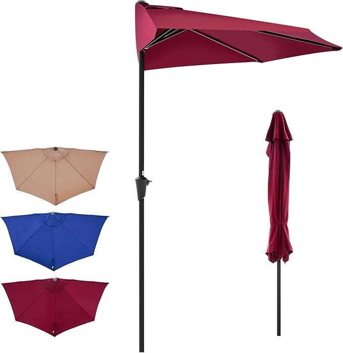 OLIXIS Patio Umbrella with Tilt and Crank Button & Sturdy Ribs Waterproof, Patio Table Umbrella Perfect for Poolside, Terrace, Beach and Outdoor Restaurant