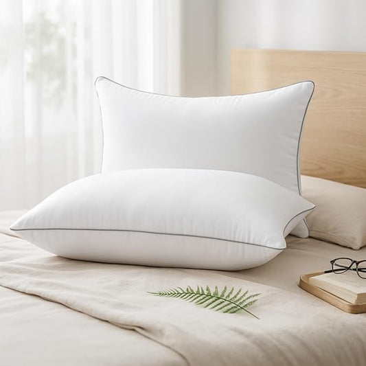 HUXMEYSON King Size Pillows Set of 4, Luxury Hotel Bed Pillows Set with Down Alternative Filling for Side and Back Sleepers