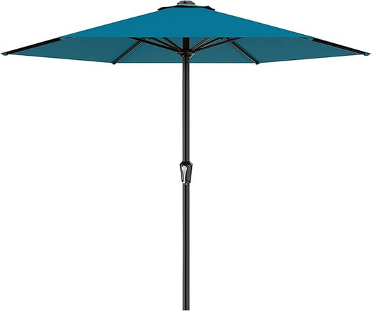 AreShark 11 FT Patio Umbrella for Outdoor, Outdoor Table Umbrella with Push Button Tilt and Crank, Outdoor Patio Umbrellas with 6 Sturdy Ribs, Patio Umbrellas for Market, Garden, Pool (Lake Blue)