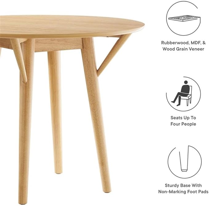 Modway Gallant 36" Dining Table in Oak Oak