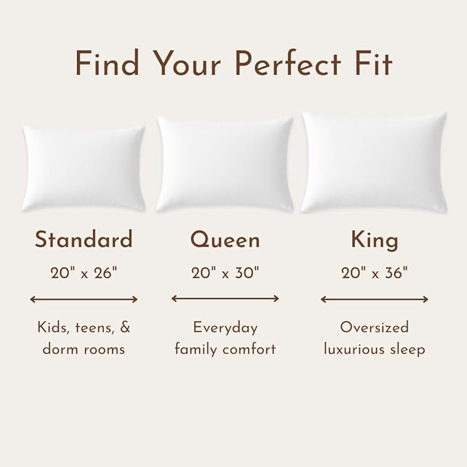 Little Sleepy Head Queen Pillow for Sleeping, Adjustable Loft Bed Pillow with Hypoallergenic Down-Like Fill, Hotel Quality Comfort, Soft or Firm Support - Queen Size Pillow 2 Pack, 20x30