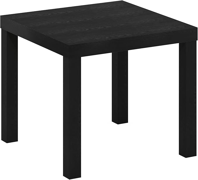 Furinno Classic Homey Square Parsons Side End Table, 1-Pack, Black
