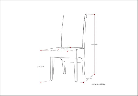 SIMPLIHOME Avalon Dining Chairs - Upholstered Solid Hardwood and Linen-Style Fabric Parsons Chair Set in Dove Grey, Contemporary Dining Room Seating with Curved Back and Cushioned Seat (Set of 2)