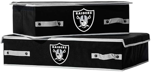 Franklin Sports NFL Under Bed Storage Bins - Folding Organizer Containers - NFL Team Office, Bedroom + Living Room Décor