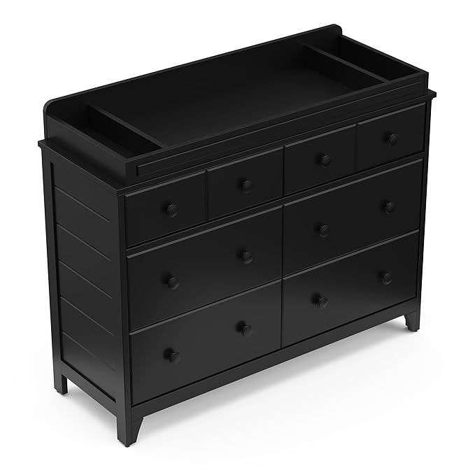 Storkcraft Moss 6 Drawer Dresser (Black) – GREENGUARD Gold Certified Nursery Dresser, Safety-Focused Interlocking Drawer System, Chest of Drawers for Bedroom, Wood Craftsmanship