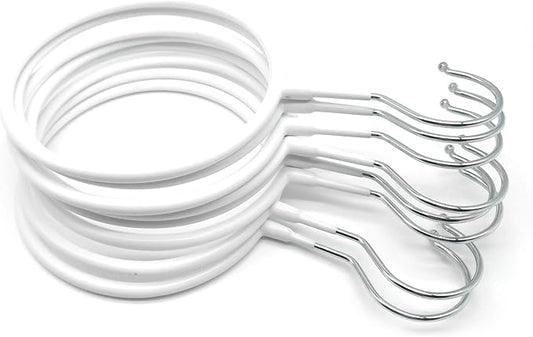 Belt/Scarf Hangers Organizer for Closet - 8 PCS Nonslip Large Scarves Holder Rack for Neckties, Winter Shawls Display, Pashminas (White)