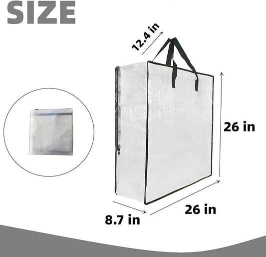 9 Pack Clear Storage Bags with Zipper and Handles, Blanket Bags For Closet Storage, Moving and Packing Supplies for College, Underbed Storage Organizer for Clothes Pillow Bedding Christmas Wreath