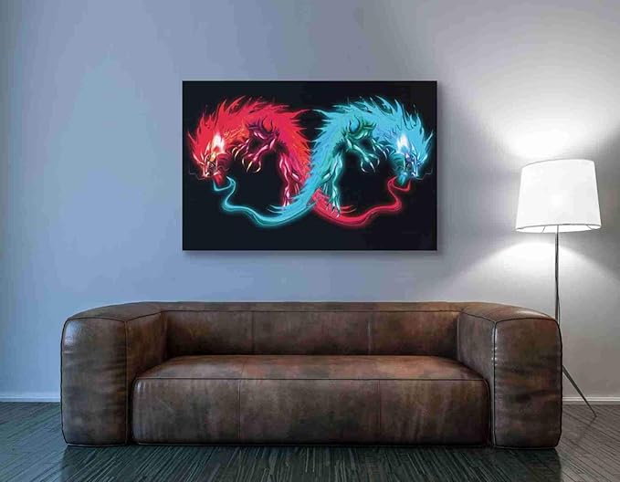 Epic Graffiti 'Double Dragon' by Michael Stewart, Canvas Wall Art, 40"x60"