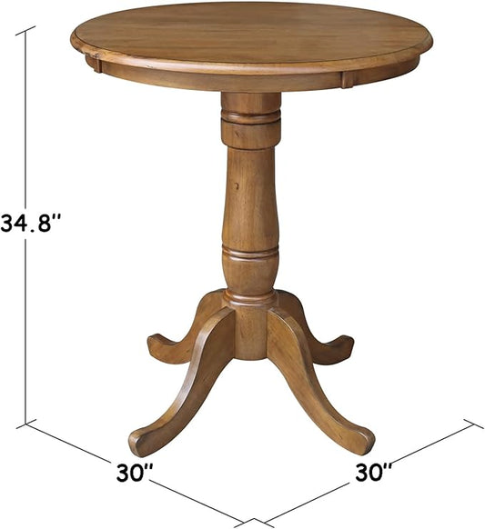 Whitewood Industries International Concepts Round Top Pedestal Table, Pecan