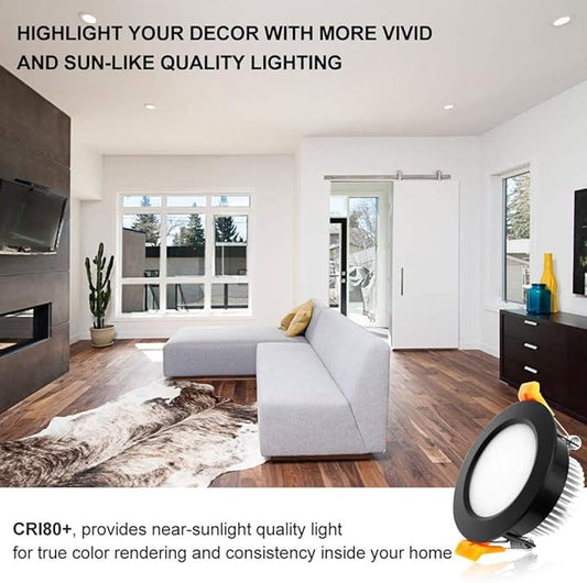 YGS-Tech 2 Inch LED Recessed Lighting, Dimmable Downlight 3W(35W Halogen Equivalent), CRI80, 5000K Daylight White Ceiling Light with LED Driver (1 Pack)