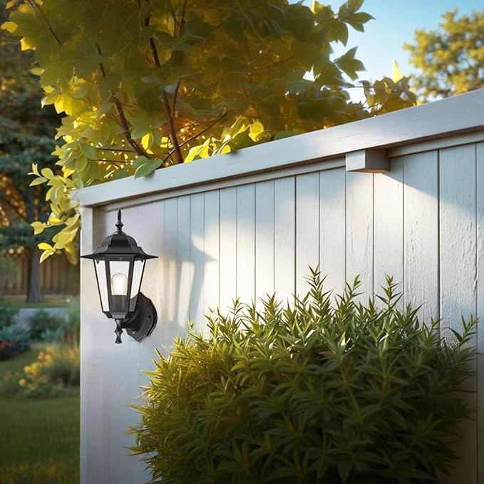 Outdoor Wall Lantern, Dusk to Dawn Exterior Wall Sconce with Clear Glass, Waterproof Black Aluminum Porch Light, Anti-Rust Outside Lighting Fixtures for Patio Front Door Entryway, 2-Pack