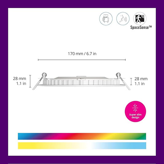 WiZ Connected 6-inch Slim Color Downlight - Pack of 4-2200K-6500K - Indoor - Connects to Your Existing Wi-Fi - Control with Voice or App - Matter Compatible