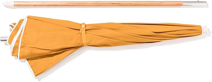 Business & Pleasure Co. Rio Umbrella Scalloped Brim For Beach, Patio or Picnic - 6' Boho Beach Umbrella, 7' Tall Wood Pole, UPF 50+