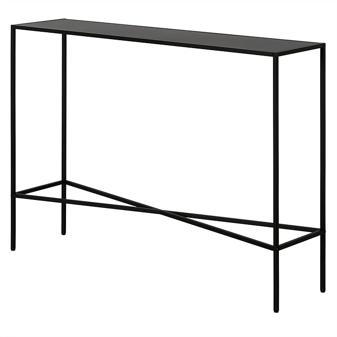 Henn&Hart 42" Metal Rectangular Console Table Entryway Table, Sofa Table for Entryway, Living Room, Couch, Hallway, or Office, Blackened Bronze