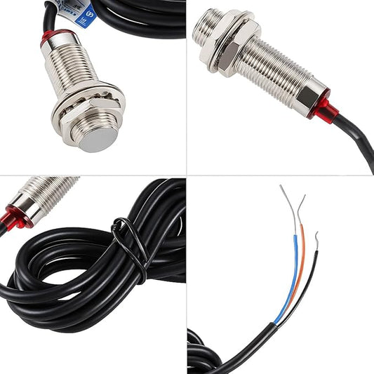 12mm Hall Effect Proximity Sensor Inductive Switch NPN NO(Normally Open) with Magnet DC5-30V NJK-5002C,Detecting Distance: 10mm
