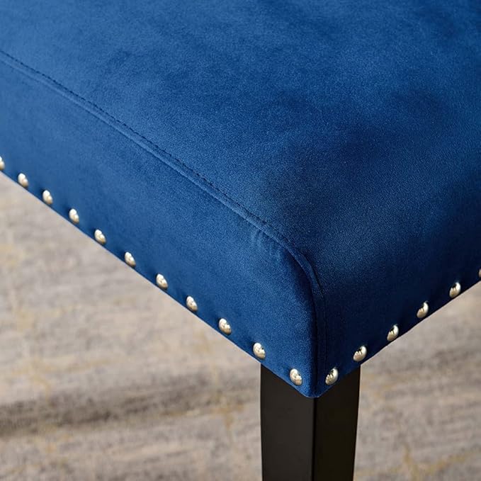 Modway Parcel Performance Velvet Dining Side Chairs - Set of 2, Navy