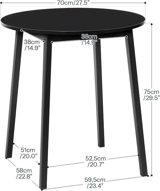 HOOBRO Bamboo Dining Table, Round Dining Table for 2, 27.5" Kitchen Table for Small Space, Writing Table, Easy to Assemble, for Dining Room, Living Room, Office, Kitchen, Apartment, Black BK71CZ01G1