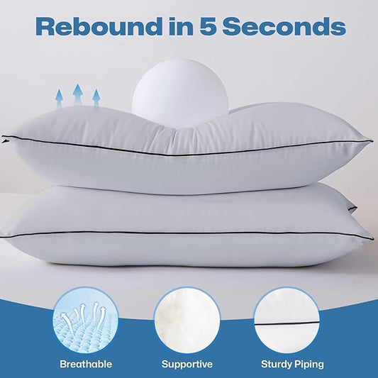 GOHOME Pillows King Size Set of 4 - Bed Pillows for Sleeping 4 Pack, Cooling Supportive Hotel Pillows with Premium Soft Down Alternative Fill for Side Stomach and Back Sleepers