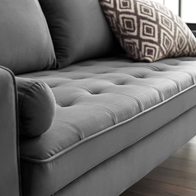 Modway EEI-3764-GRY Valour Performance Velvet Sofa, Gray