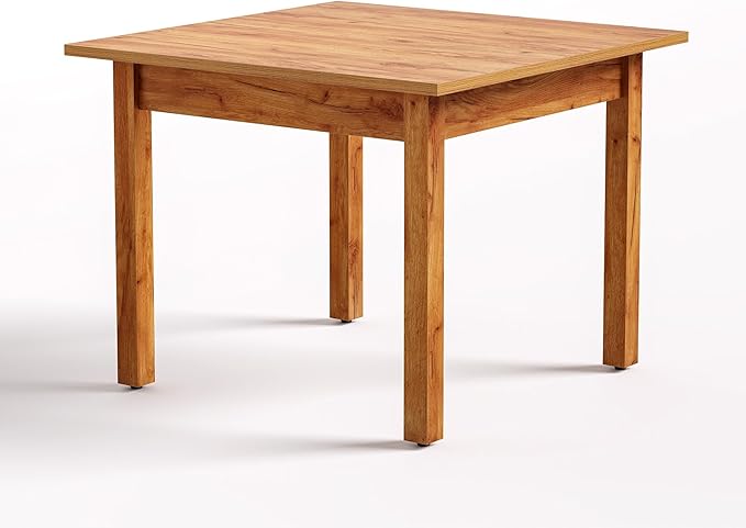 LITTLE TREE 39 Inches Square Dining Table for 4 People, Brown Wooden Kitchen Table Small Dinner Table, Modern Dining Room Tables for Living Room, Kitchen, Oak Brown
