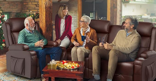 Reclining Loveseat, 1 Massage Loveseat Recliner Sofa Heavy Weight Capacity, RV Love Seat Clearance with Console, USB, Type C Port, Storage, Cup Holders, 2 Single Power Recliner Chairs Heat & Massage