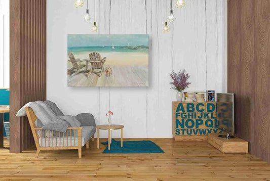 Epic Graffiti 'Seaside Morning 1' by Danhui Nai, Canvas Wall Art, 26"x40"