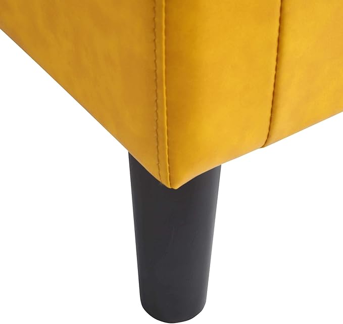 Convenience Concepts Take a Seat Churchill Accent Chair with Ottoman, Marigold Stamped Faux Leather